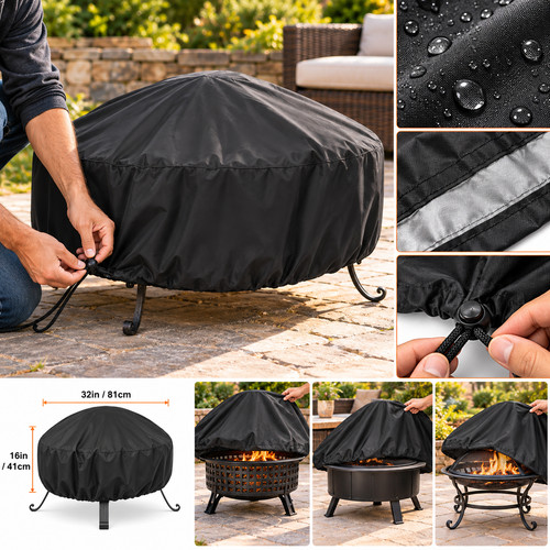 Waterproof round fire pit - round,