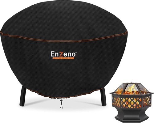 Enzeno fire pit cover round - fire, cover,round