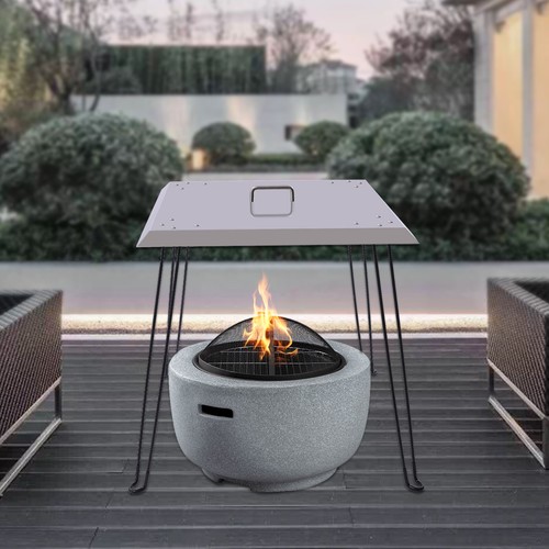Square fire pit heat - pit, deflector