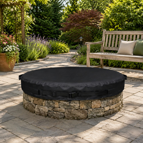 Round fire pit cover - fire,