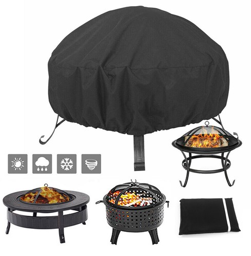 Patio round fire pit - round, cover